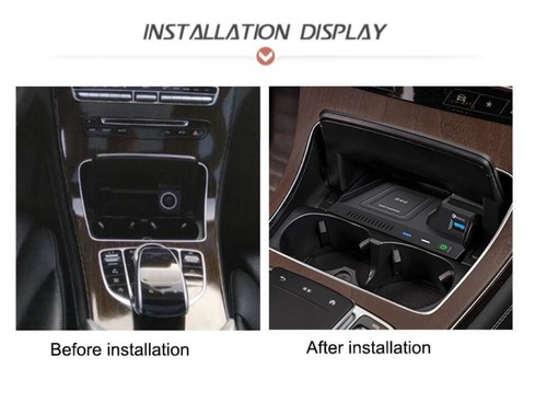 Samochodowa bezprzewodowa ładowarka do telefonu do Mercedes Benz C W205 GLC AMG C43 C63 C180 15-20 - Zdjęcie 5 z 10