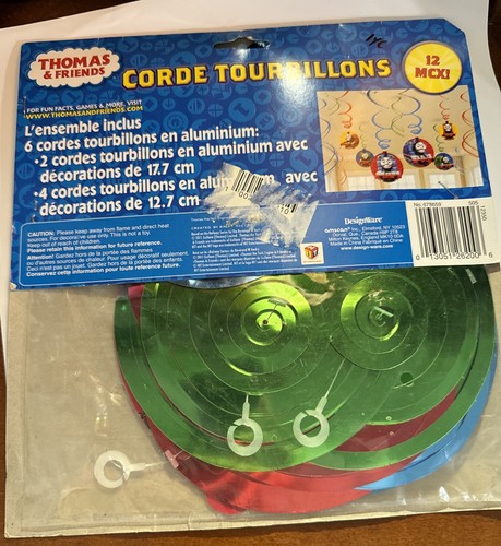 THOMAS THE TANK ENGINE BIRTHDAY PARTY FOIL HANGING SWIRL DECORATIONS - Picture 2 of 3