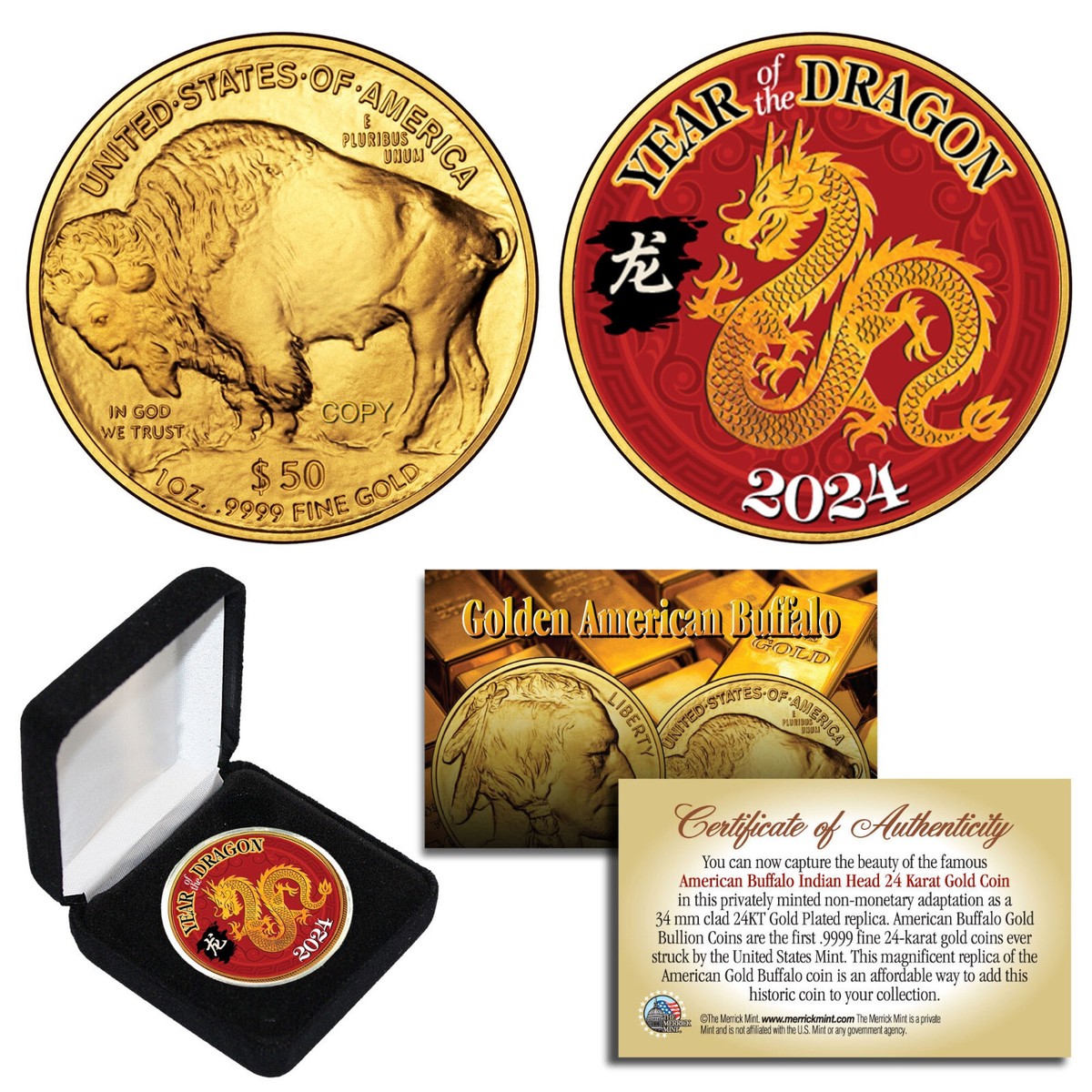 Lucky Charms Gold 2024 Year Of Dragon Commemorative | Chinese Year Of  Dragon 2024,Double-Sided Dragon,Collectible Coin For Good Luck Health  Wealth,Collectible Coin Bitcoin Coin