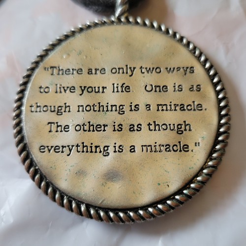 Tree Of Life Silver Tone 2" Round Pendant Reverse Engraved "2 Ways To Live" - Picture 3 of 5