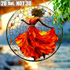 2D Flat, Acrylic, Elegant Dancing African Woman Suncatchers, Garden Suncatchers