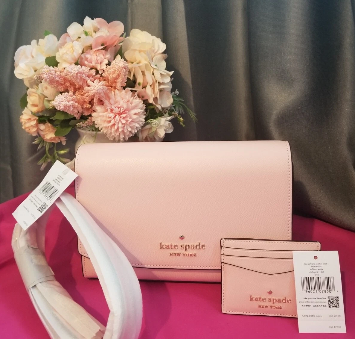 Kate+Spade+Carson+Leather+Convertible+Crossbody+Bag+Garden+Pink+