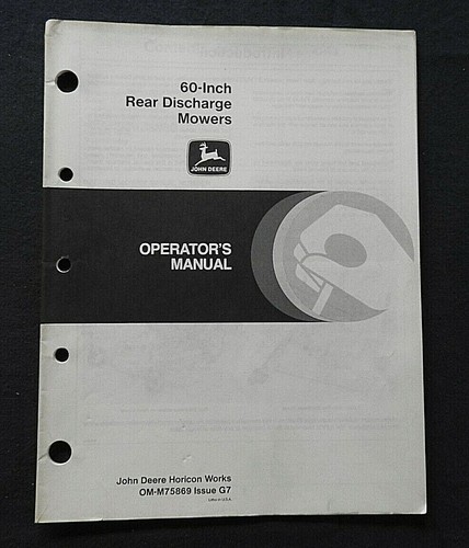 JOHN DEERE 655 670 750 755 770 855 900 950 TRACTEUR "60" TONDEUSE ARRIÈRE" MANUEL D'UTILISATION - Photo 1/4