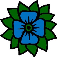 30 Custom Simple Blue Flower Personalized Address Labels