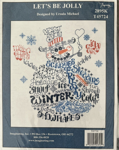 4 NEW Imaginating Cross Stitch Kits Word Art Snowman Garden Sailboat Seasons Lot - Picture 2 of 6