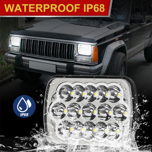 Par de faros LED 5x7" 7x6 puntos alto/bajo azul DRL para Jeep Cherokee XJ 1984-2001 - Imagen 7 de 21