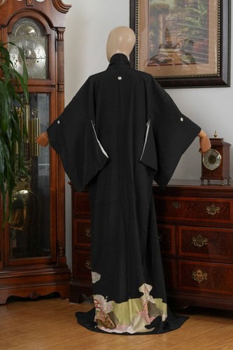 DEAR VANILLA JAPANESE TOMESODE SILK KIMONO WOMEN'S AUTHENTIC JAPAN MADE VINTAGE - Picture 11 of 12