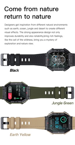 Military Smart Watches Men,5ATM Waterproof Outdoors Sport Fitness Tracker Watch - Zdjęcie 21 z 29