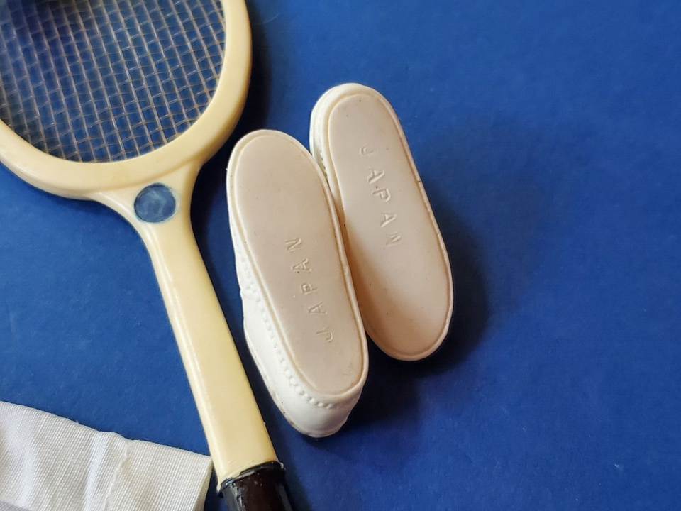 Vintage BARBIE White Tennis Dress Shoes Racket Ball 941 "TENNIS ANYONE