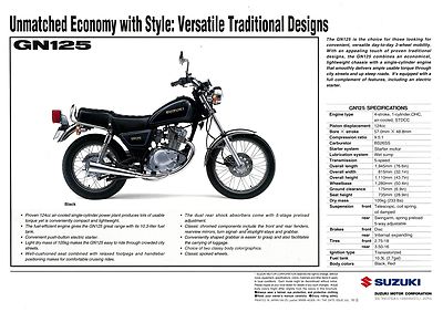 SUZUKI Brochure GN125 Sales Catalog REPRO | eBay