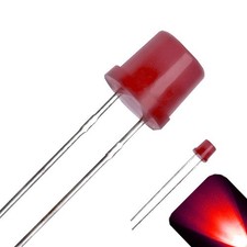 10 X Led 5mm Red Diffused Ultra Bright Flat Top Wide Angle Leds Light Lamp Rc