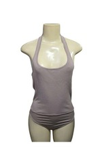 Zara Knit Women s Light Brown Nude Rib Knit Halter Bodysuit Size M