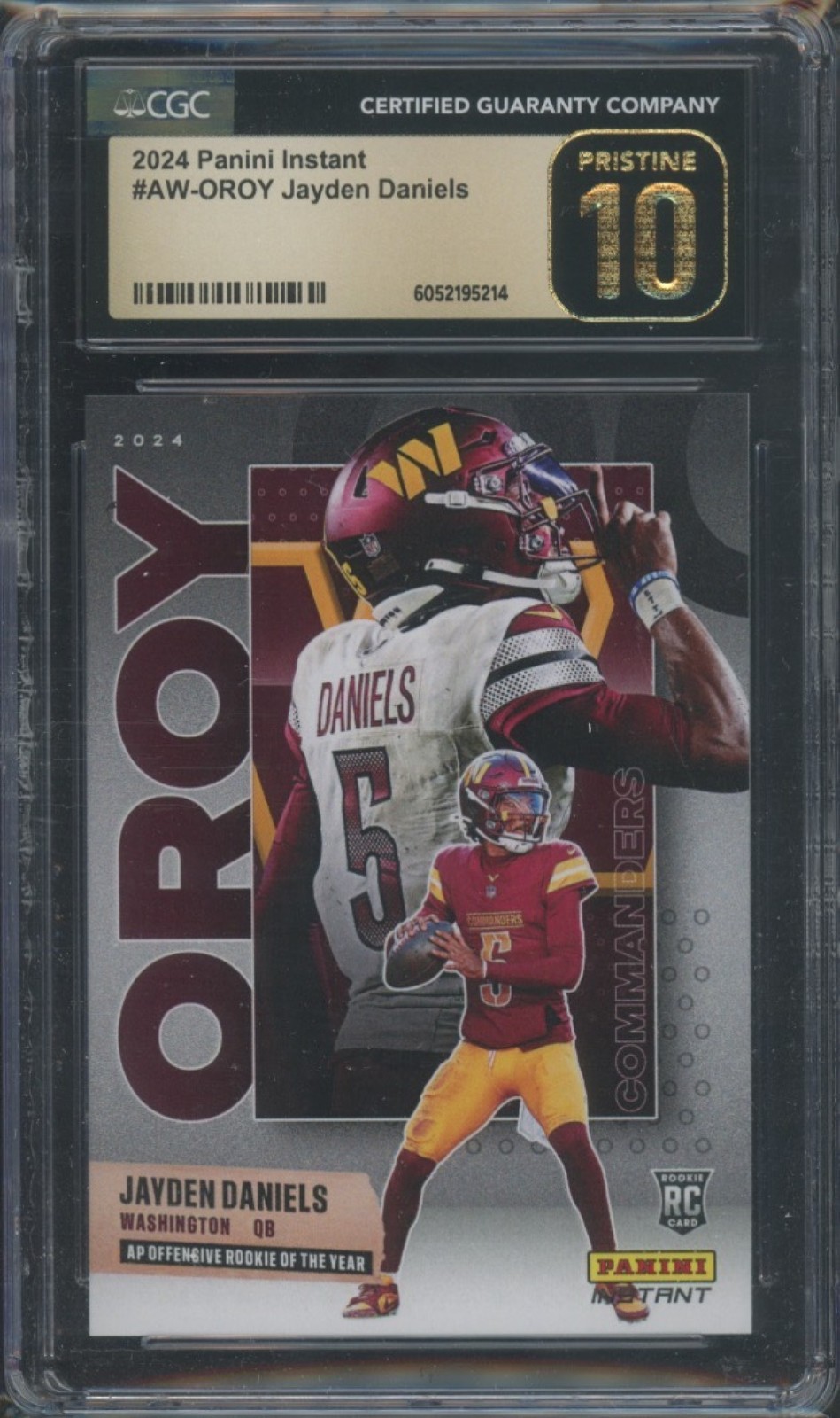2024 Panini Instant Football Jayden Daniels #AW-OROY RC /10479 CGC 10 Pristine