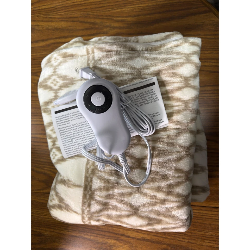 Eddie Bauer Soft Smooth Electric Throw Invisi-Wire Technology 50x60 Beige Oyster Foto 2 de 4