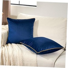 Pack of 2 Luxury Velvet Square Pillow Covers Modern 18" x 18" Pack of 2 Blue
