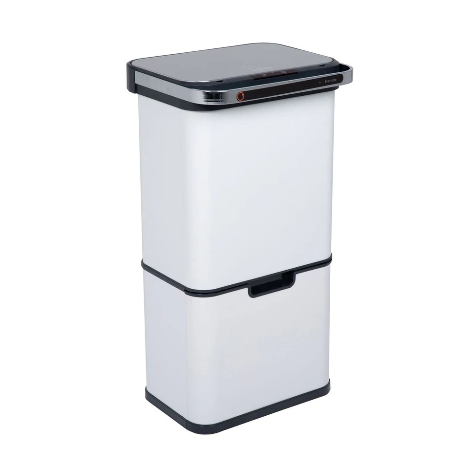 B-Ware SVITA Sensor-Mülleimer 60L Ozon-Selbstreinigung Aktivkohle-Filter Weiß