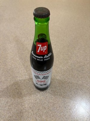 7UP  Soda Bottle Indianapolis 500 Souvenir  16 oz  Full from 1979 ( NOS )