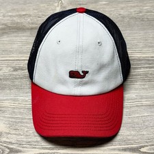 Vineyard Vines Trucker Hat Cap Whale Logo Red White Blue Mesh Snapback Patriotic