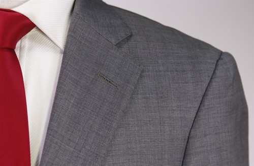 Samuelsohn Solid Light Gray 2-Btn Wool Cashmere Suit 40R - Picture 4 of 14