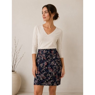 Bash Paisley Mini Skirt Womens Large Black Red Button Detail BA&SH Jupe Roaster