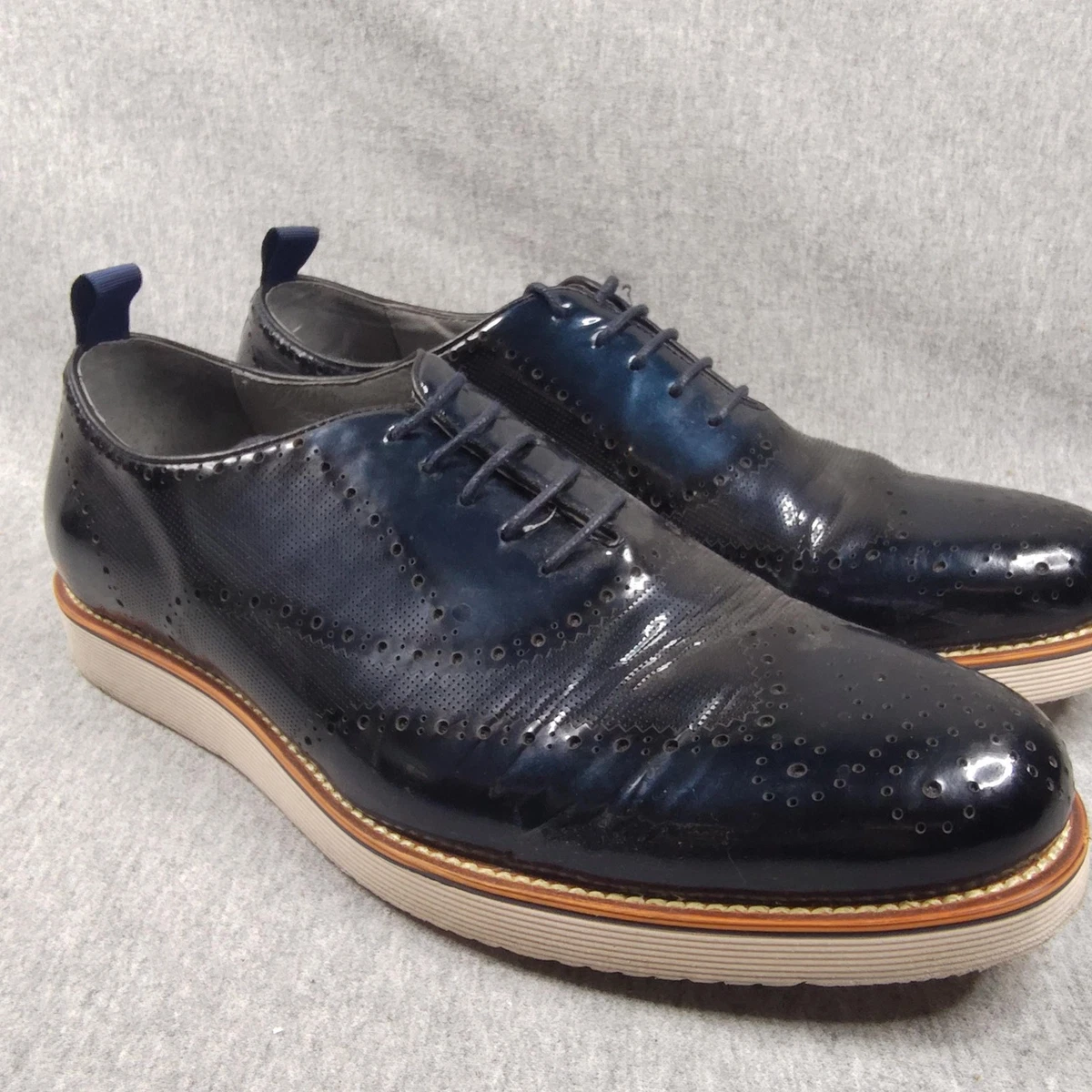 knee length dresses for ladies Rafael in Cobalt Blue Men's Italian Patent Leather Oxford by DapperFam –  DAPPERFAM main image 1