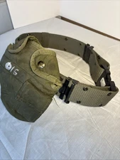 US Military Web Gear Belt & Pouch Field Gear Size Medium Under 30”