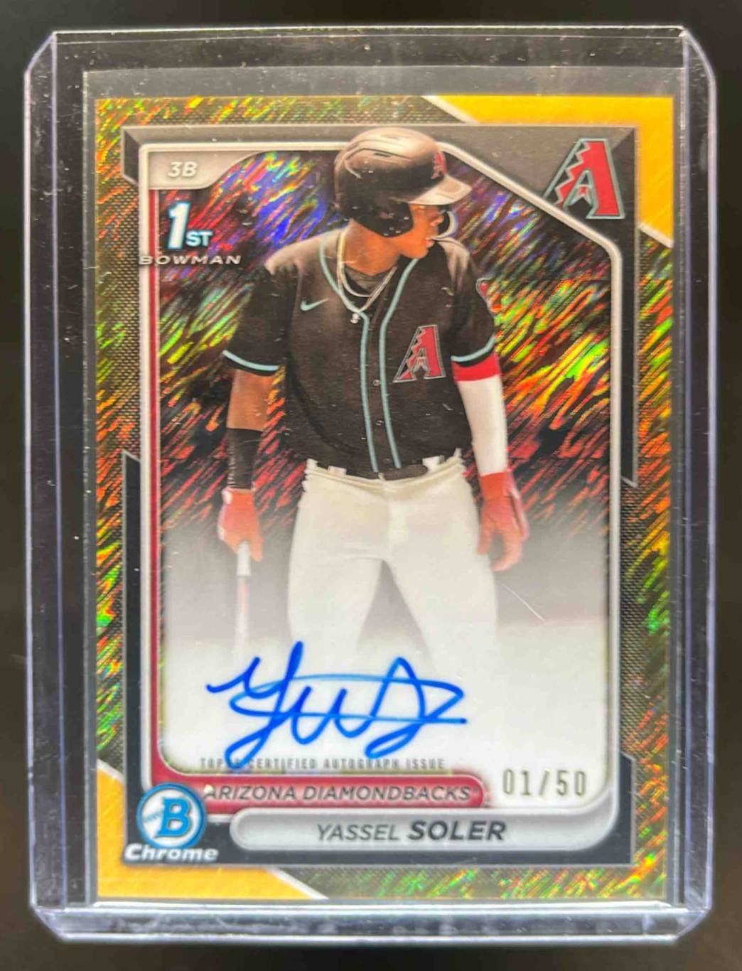 2024 Bowman Chrome Yassel Soler Auto Gold Shimmer Refractor 1st #1/50