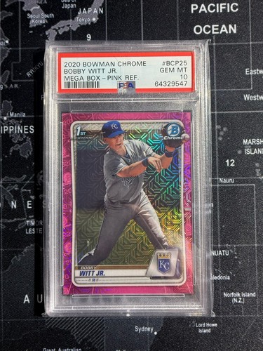2020 Bowman Chrome Mega Box BCP25 Bobby Witt Jr Pink Refractor /199 PSA 10 