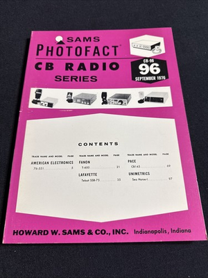 #ad #ad SAMS Photofact CB Radio Series Manual CB 96 September 1976 $7.99