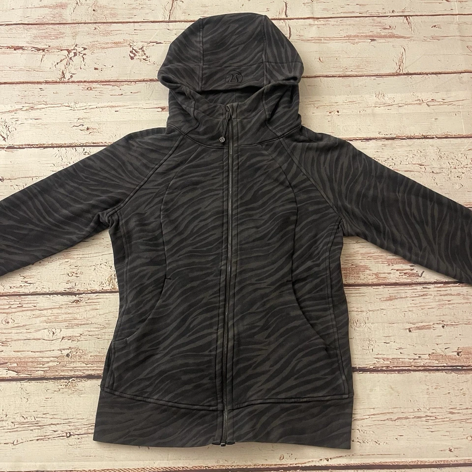 Sudadera con Capucha de Buceo Lululemon Algodón Ligero Vellón en Le Tigre Camuflaje WP Carbón Profundo Talla 10 Foto 2 de 4