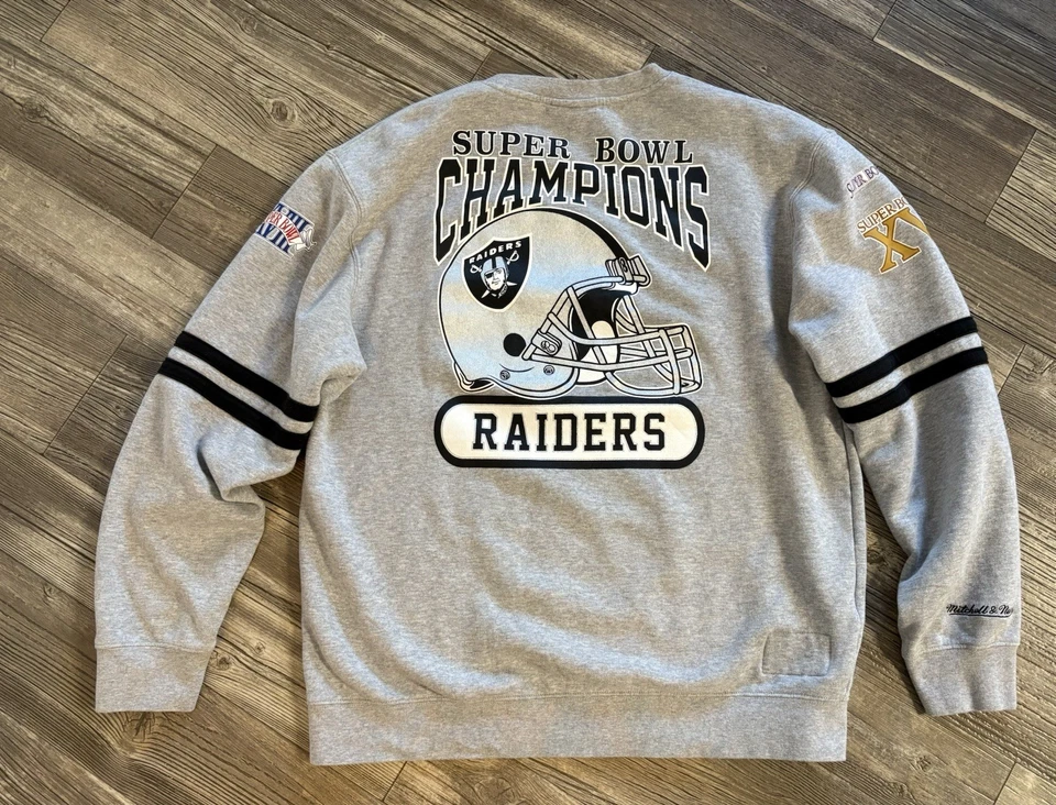 Mitchell And Ness All Over Print Polar Crew Oakland Raiders Gris Talla XL Foto 2 de 2