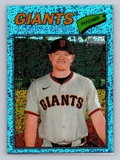 2026 Topps Heritage Chrome Blue Sparkle #82 Logan Webb, San Francisco Giants