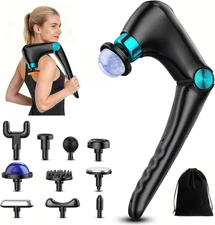Folding Massage Gun with Heat & Cold Therapy, Back & Deep Tissue Massager with 1