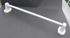 Antique White Milk Glass Bathroom Kitchen Towel Bar Holder  Brackets 20 Inches