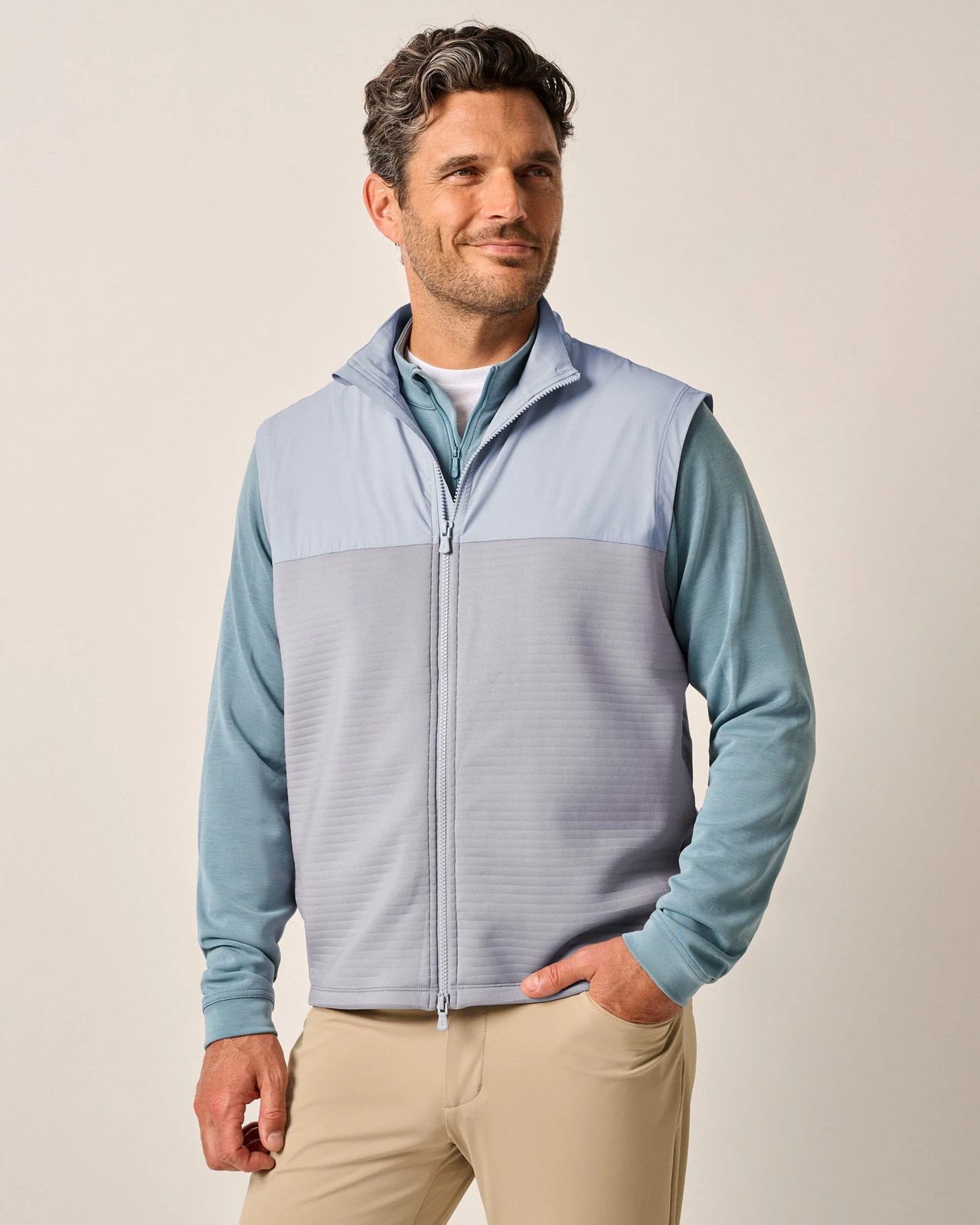 johnnie-O Culbertston Performance Mixed Media Vest Seal