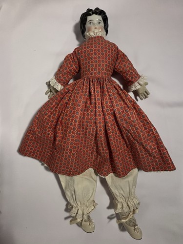 Antiguo alemán 22” Hertwig (?) Silla China Head Doll mejillas rosadas ojos azules LEER - Imagen 4 de 22