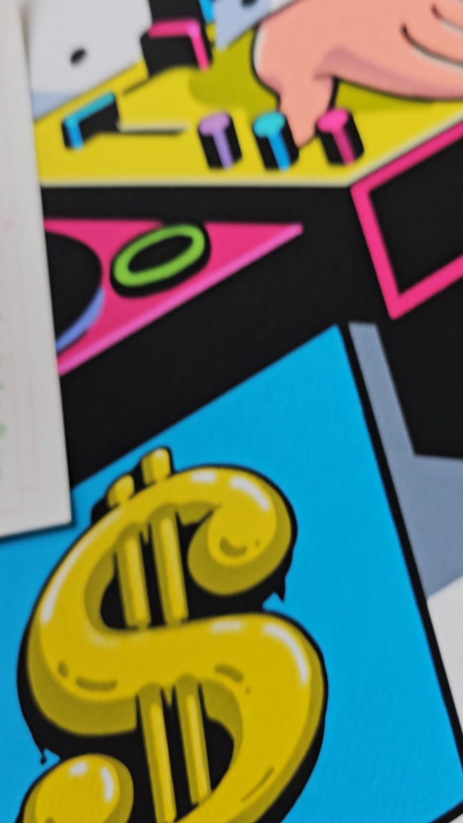 Alec Monopoly DJ Monopz Blue Pop Art HAND SIGNED Graffiti 30/50