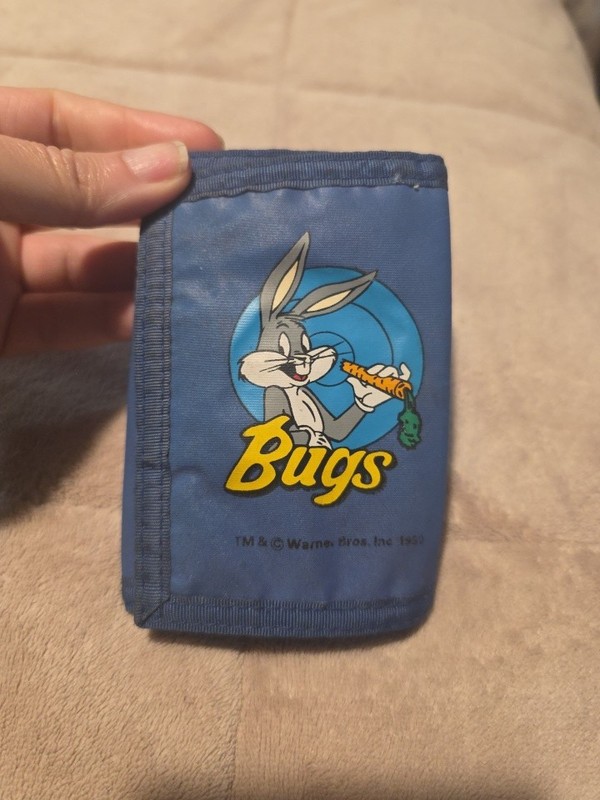 Vtg 1990 Blue Bugs Bunny Wallet