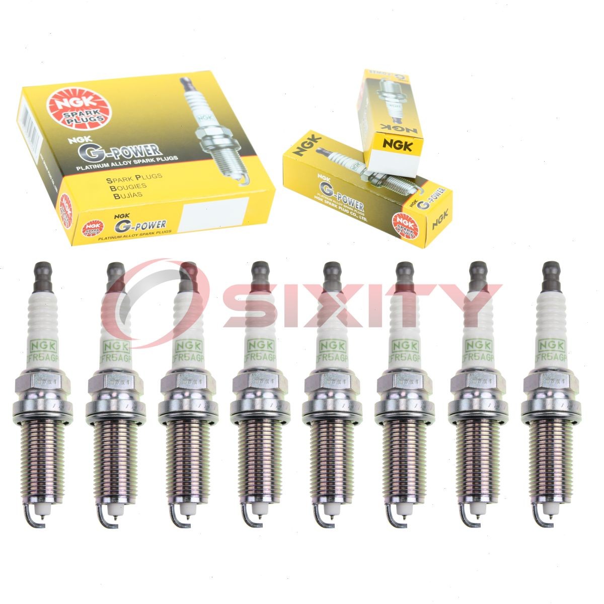 8 pc NGK G-Power Exhaust Side Spark Plugs for 2008-2009 Chrysler Aspen 4.7L xv