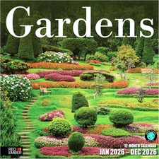 Gardens 2026 Wall Calendar 12 Month | 12" X 24" Open | Thick & Sturdy Paper | Gi