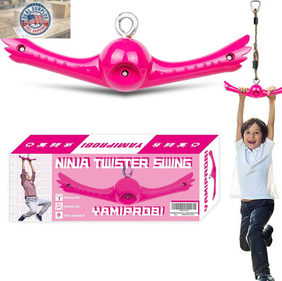 Ninja-Twister Swing Spins Set: Slackline Attachments - 360° Handle Twist-Spin Fl
