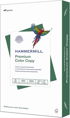 Premium Color Copy Paper 28 lb, 8.5'' x 14'', 1 Ream (500 Sheets), Single Pack