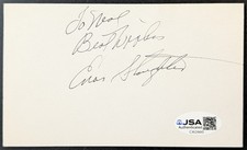 Enos Slaughter Signed Autographed Cut JSA MLB Baseball St. Louis Cardinals