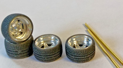 CUSTOM ALLOY WHEELS NO CAR FITS ON FERRARI HOT WHEELS CARS 1/64 10.5 mm NEW