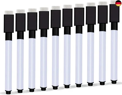 BESUCHE DEN AUTOAU-STORE Autoau Whiteboard Marker 10 Stück, Folienstift Abwischbar mit Magnetisch Dry