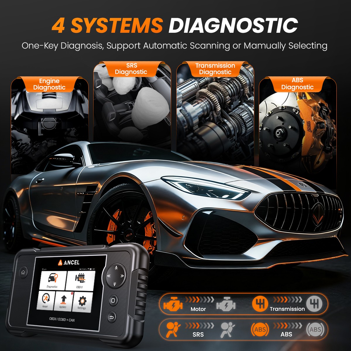 FX2000 PRO OBD2 Diagnostic Scanner ABS SRS Fault Code Reader 7