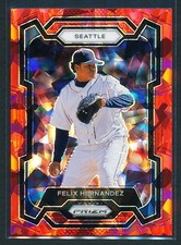 Felix Hernandez 2024 Panini Prizm Red Cracked Ice #83 Seattle Mariners