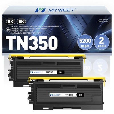 2PK TN-350 TN350 Black Toner Compatible for Brother HL-2070N MFC-7820D DCP-7020