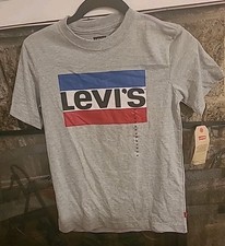 New Levis Strauss T-Shirt Youth Boy Large 10-12  Gray logo   230018