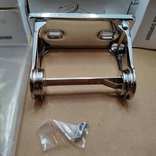 5x Toilettenpapierspender mit einer Rolle verchromt Federsteuerung #7359 Neu - Bild 2 von 6